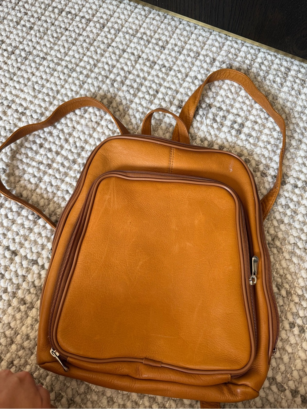 Classic Tan Leather Backpack